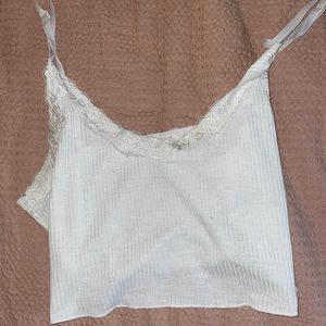 Black and white lace tank tops